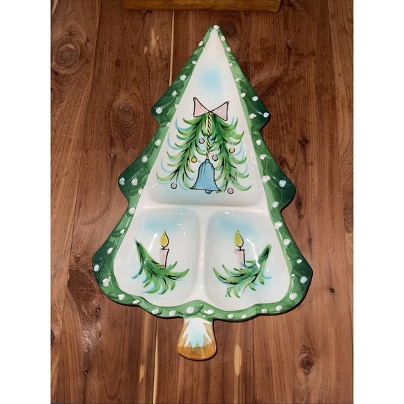 VTG 1959 HH Holt Howard Sectional Nuts Candy Dish Tree Candles bell christmas - Picture 6 of 9